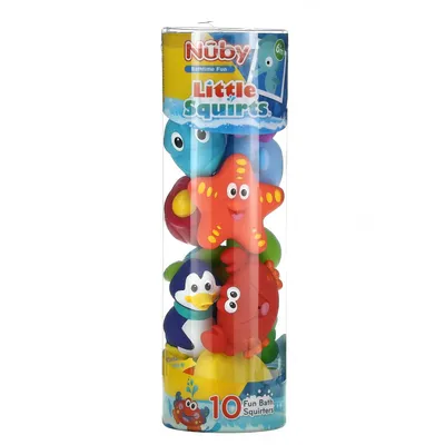 Nuby, Little Squirts, веселые сквиртеры для ванны, для детей от 6 месяцев,  10 шт. c доставкой с iHerb.com