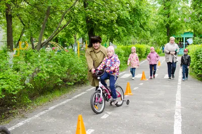 Веселая семья едет по дороге на велосипеде ,векторная иллюстрация Stock  Vector | Adobe Stock