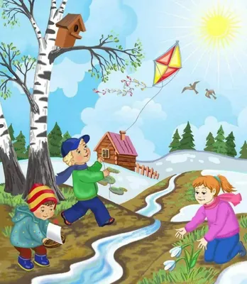 Весна: картинки для детей | Storybook art, Children illustration, Four  seasons art