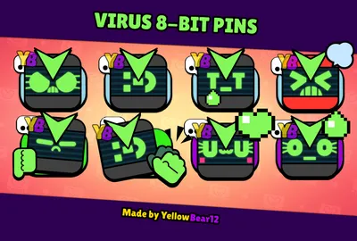 Virus 8-Bit (Fan Art) : r/Brawlstars