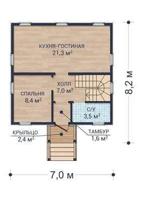 Проект двухэтажного дома 86,3 кв.м. - ЭстетДома