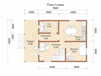 Проект двухэтажного дома 6х9 с отличной планировкой: фото коттеджа 6 на 9