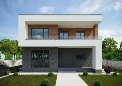 Проект двухэтажного дома 10 на 10 с цокольным этажом Е-224 по низкой цене с  фото, планировками и чертежами