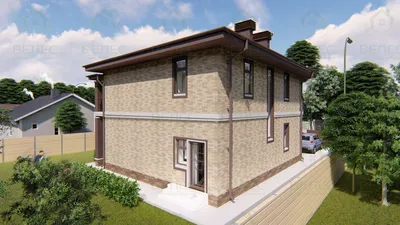 Проект двухэтажного дома в стиле хай-тек – Интел-Строй