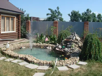 Создание декоративных прудов возле дома ландшафтного дизайна на участке в  Орле заказать