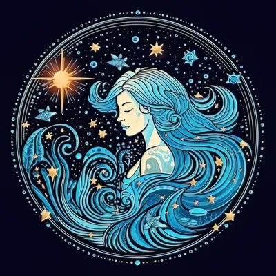 Водолей знака зодиака красивая девушка Horoscope космофизики расцветка  вектор Иллюстрация штока - иллюстрации насчитывающей чертеж, удача:  135801558