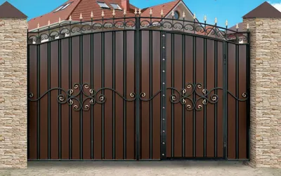 Ворота во двор для дачи и дома, коттеджного поселка - - Компания КАСКАДЪ -  въездные и гаражные ворота в Харькове