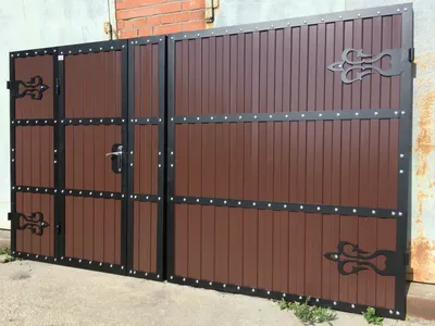 Распашные ворота с калиткой для дачи под ключ — Москва, Московская область