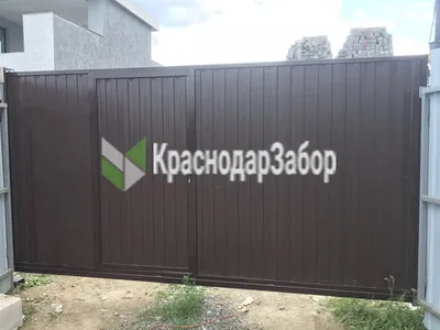 Ворота для дачи распашные с калиткой - Екатеринбург, низкие цены, купить  или изготовить