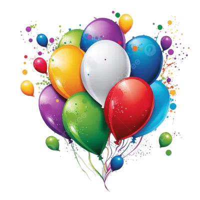 набор разноцветных воздушных шаров на день рождения PNG , воздушные шары на  день рождения, красочный фон дня рождения, воздушный шар PNG картинки и пнг  PSD рисунок для бесплатной загрузки
