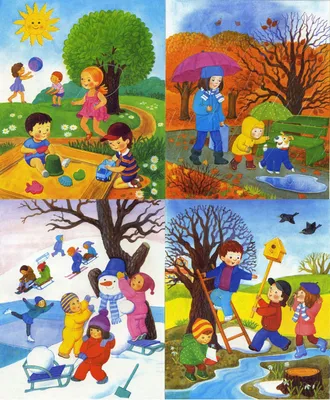 Картинка времена года для детей в виде часов | Preschool activities, Kids  art class, Preschool classroom decor