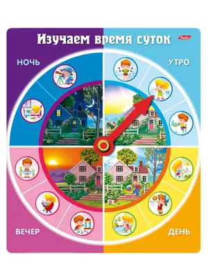 Игра на липучках \"Время суток\" скачать шаблон