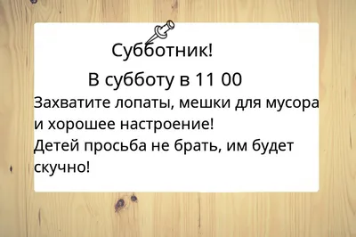 Все на субботник!