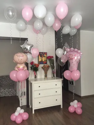 Выписка из роддома. Оформление | Welcome baby girls, Girl baby shower  decorations, Baby boy shower