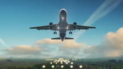 Взлетающий пассажирский самолет: обои, фото, картинки на рабочий стол в  высоком разрешении