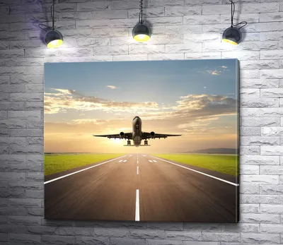 Картина \"Самолет, взлетающий на рассвете \" | Интернет-магазин картин  \"АртФактор\"