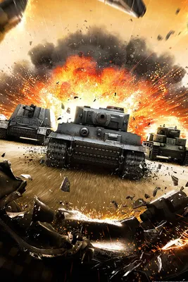 Image WOT Tanks Explosions AMX 50B 3D Graphics flame Games 1920x1080