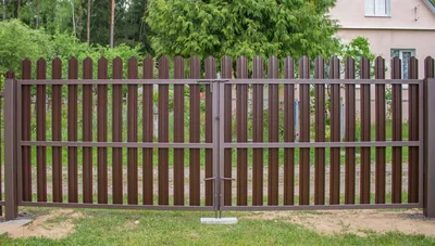 Забор из Евроштакетника на картинке: прекрасное решение для сада