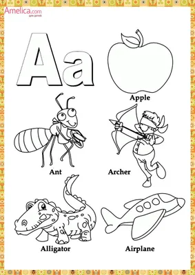 английский алфавит раскраска для детей в картинках распечатать | Alphabet  coloring pages, Letter a coloring pages, Book letters