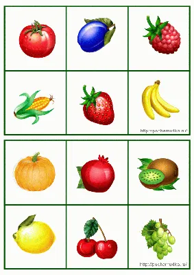 Лото для детей \"Овощи, фрукты, ягоды\" - Лото - Развивайка - Обучение и  развитие - ПочемуЧка - Сайт для детей и их родителей