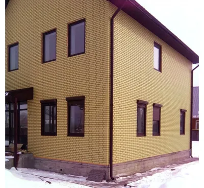 Фасад из желтого кирпича (46 фото)