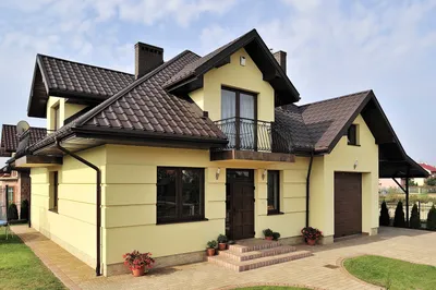 Отделка дома фасадными панелями Облицовочный кирпич Желтый: фото, материалы  и цены