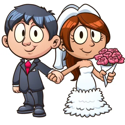 невеста и жених иллюстрация, приглашение на свадьбу невеста свадебный прием  брак, мультфильм невеста и жених материал, любовь, мультипликационный  персонаж png | PNGEgg