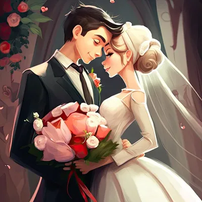 Свадьба рисунок жених и невеста - фото и картинки abrakadabra.fun
