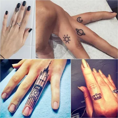 Креативные женские тату на пальцах рук