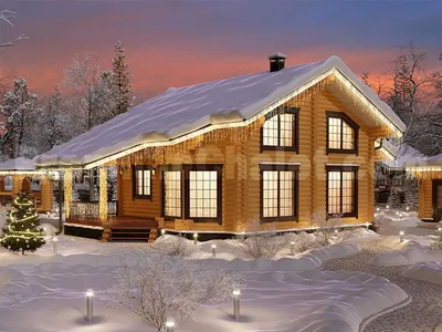 Картина на тему зимний дом» — создано в Шедевруме