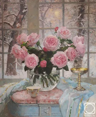 Зимние розы» картина Хамальяна Сурена маслом на холсте — заказать на  ArtNow.ru