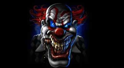 Ужасающее изображение Злой клоун в PNG формате